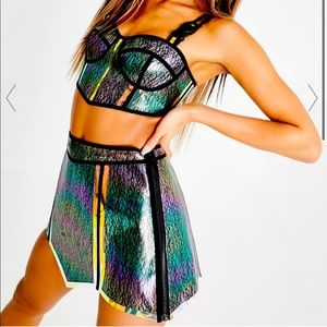 Club Exx Dark Opulent Empress Skirt/Shorts/Top Set